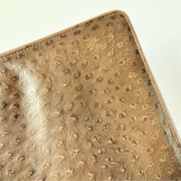 Vintage Day-Timer Full Size Ostrich Calf Leather Zip Around Planner Case - Picture 11 of 15